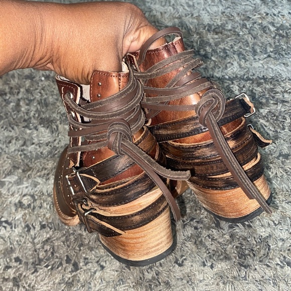 Nwob Freebird Desert Brown Leather upper Ankle Booties sz 8 - Picture 6 of 13